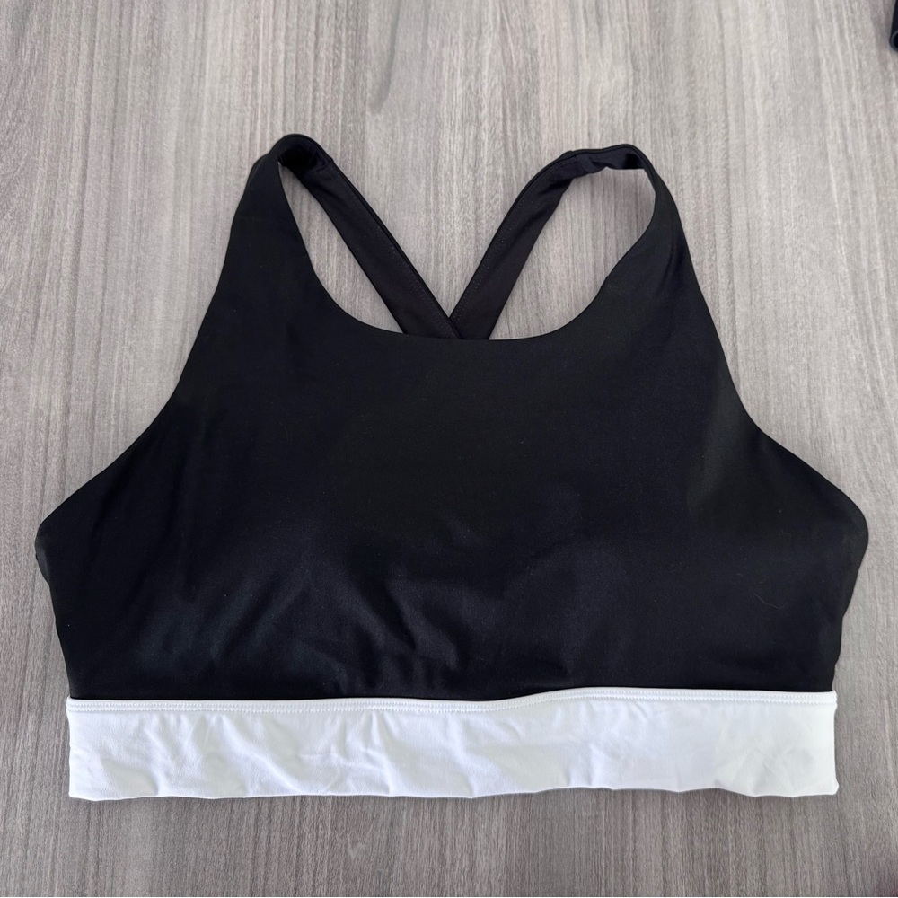 Fabletics Black and White Sports Bra